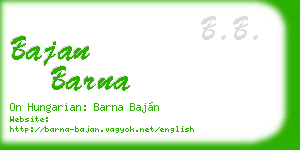 bajan barna business card